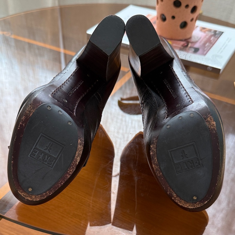 FRYE AND CO. Naya Kiltie Oxford Brown Leather Heels with platform - Picture 8 of 9